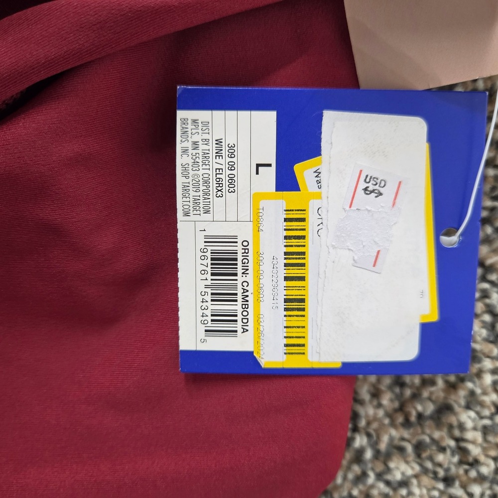 Joy Lab Wine Red Standard Fit Bodysuit Activewear Jumpsuit NWT Large - Picture 6 of 7